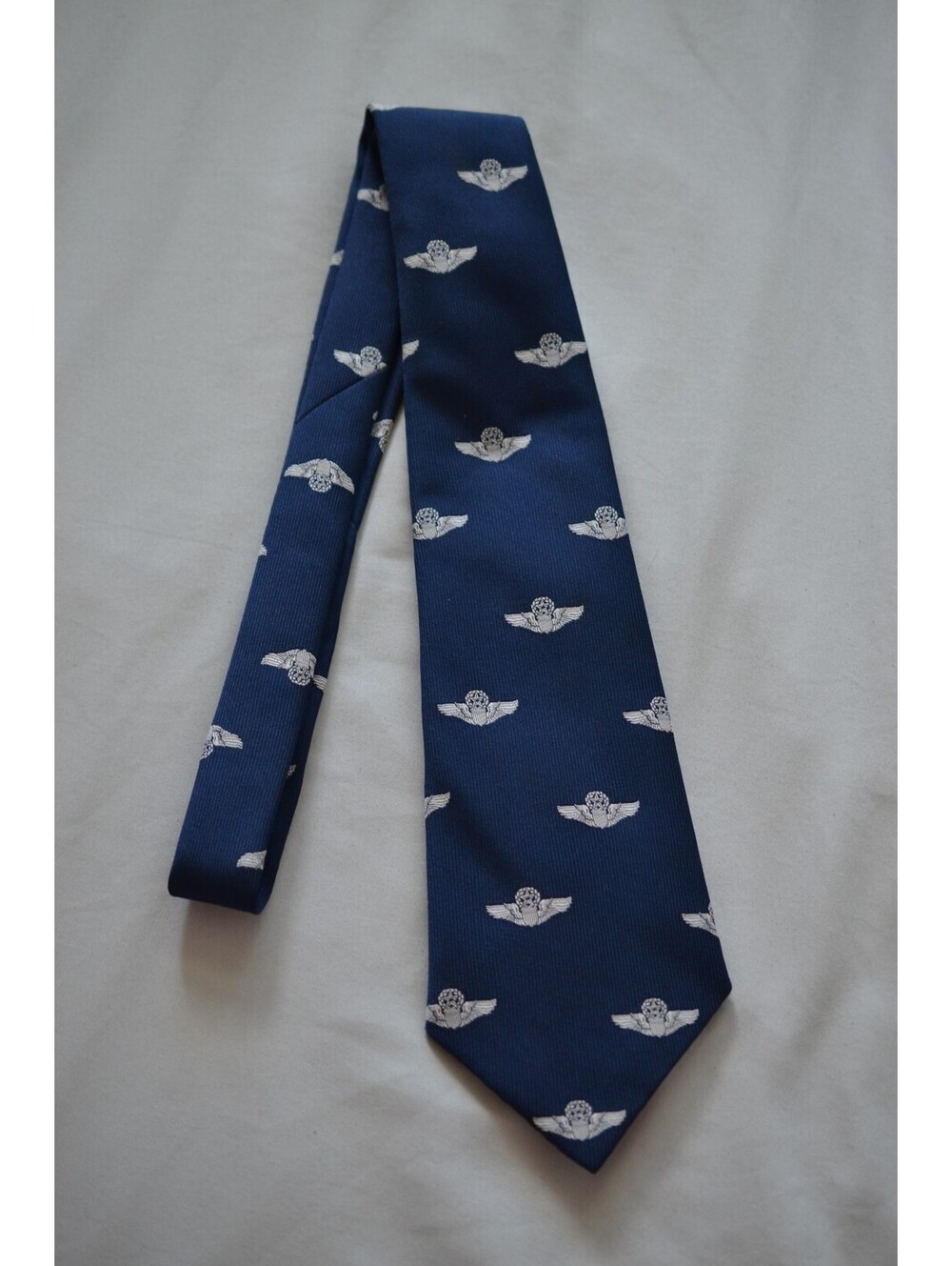 Vintage Air Force Historical Foundation Tie Navy Blue Silver Wings Made England